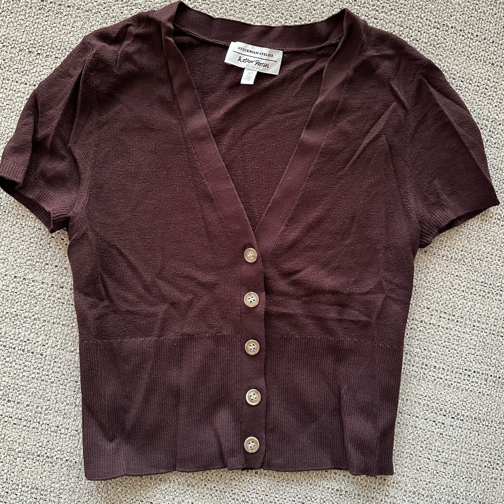 Other Stories Brown short sleeve top